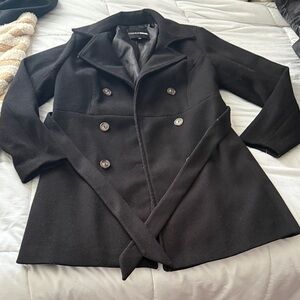 Fashion nova Black Double-Breasted Pea Coat